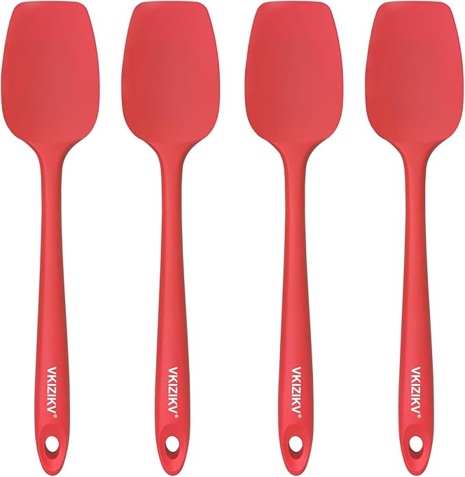 4 Pcs Silicone Spoon Spatula Set, 11.4 In, Food Grade Rubber Spatulas by Unknown