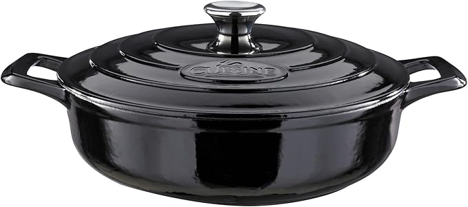 La Cuisine Enameled Cast Iron Braiser Sauté Pan Shallow Casserole by LaCuisineforlife