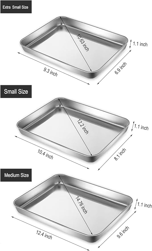 Extra Small Serving Tray in Bulk Stainless Steel 304 Little Tiny Baking Sheet - Image 2