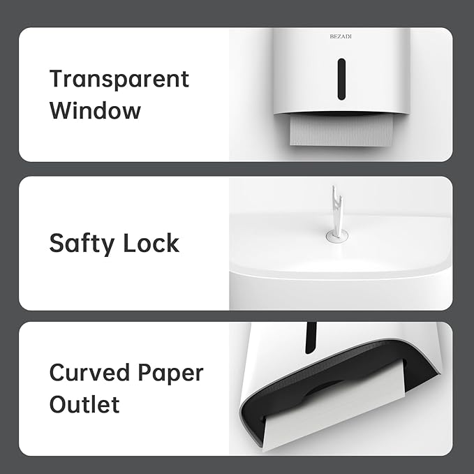 Paper Towel Dispenser, Large Capacity Wall Mount Tissue Dispensers - Image 2