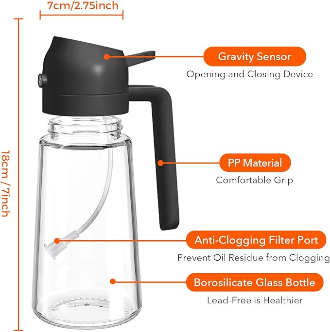 YARRAMATE 16oz/470ml Glass Olive Oil Sprayer - Image 8
