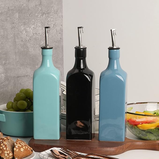 Sweejar 19 Fl Oz Ceramic Olive Oil Dispenser Bottle - Image 4