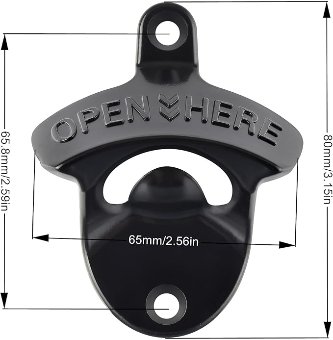 Classic Black Wall Mount Beer Bottle Opener, Rust-free Wall Hanging Beer Bottle - Image 6