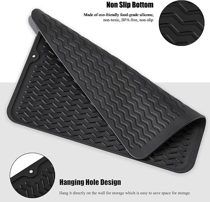 Large 17" x 14" Silicone Dish Drying Mat - Image 5