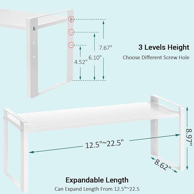 Expandable Cabinet Organizer Shelves, 88lbs High Weight Capacity, Heavy-Duty - Image 3