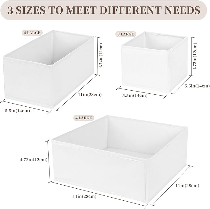 Drawer Organizer Clothes, 16 Pack Dresser Organizer Bins, Foldable Closet - Image 2