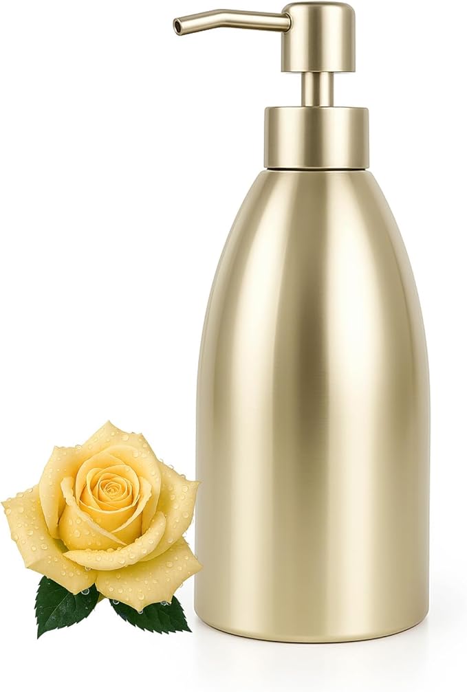 304 Stainless Steel Soap Dispenser 16oz Rust-Proof Liquid Soap Pump Bottle by Emarful