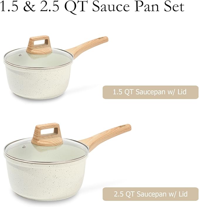 ESLITE LIFE 1.5 QT & 2.5 QT Sauce Pan Set - Image 2