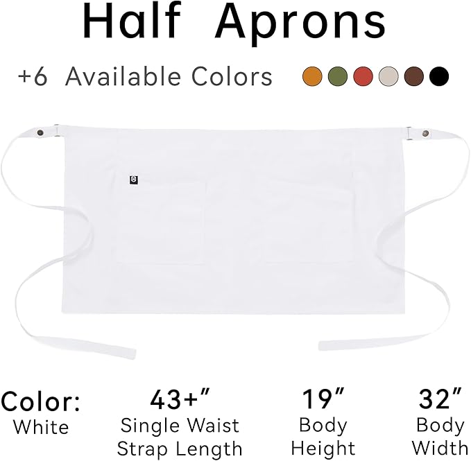 Unisex Waist Apron Half Bistro Apron Server Aprons - Image 6