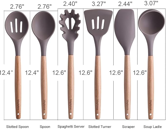 Mapthon Silicone Cooking Kitchen Utensils Set 6 PCS - Image 3