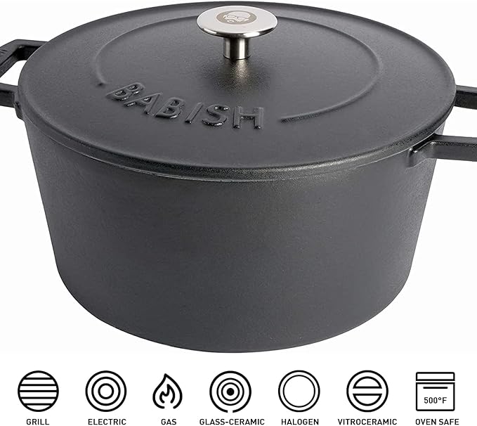 Babish 6-Quart Round Enameled Cast Iron Dutch Oven - Image 2