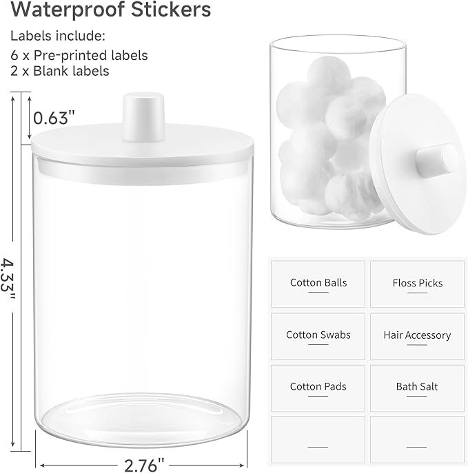 TIPGO Glass Qtip Holder Dispenser - Image 3
