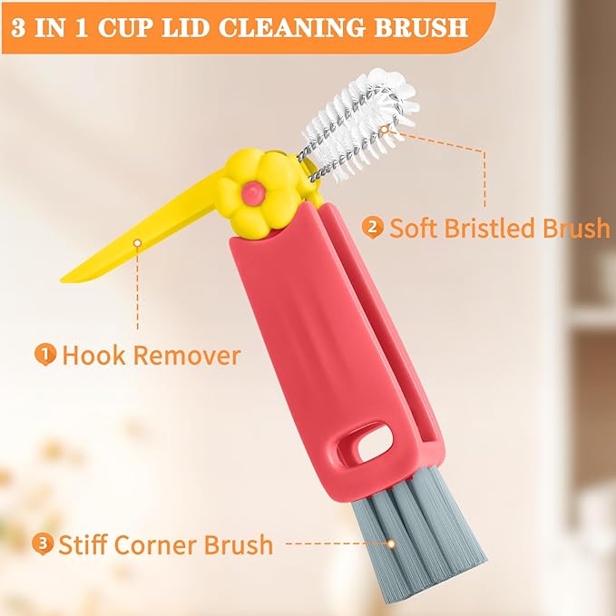 Wanme 3 in 1 Cup Lid Gap Cleaning Brush Set, Cup Lid Gap Cleaner, Home Kitchen - Image 2