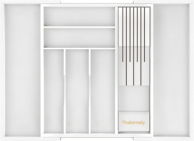 Bamboo Kitchen Drawer Organizer, Expandable Silverware Organizer - Image 2