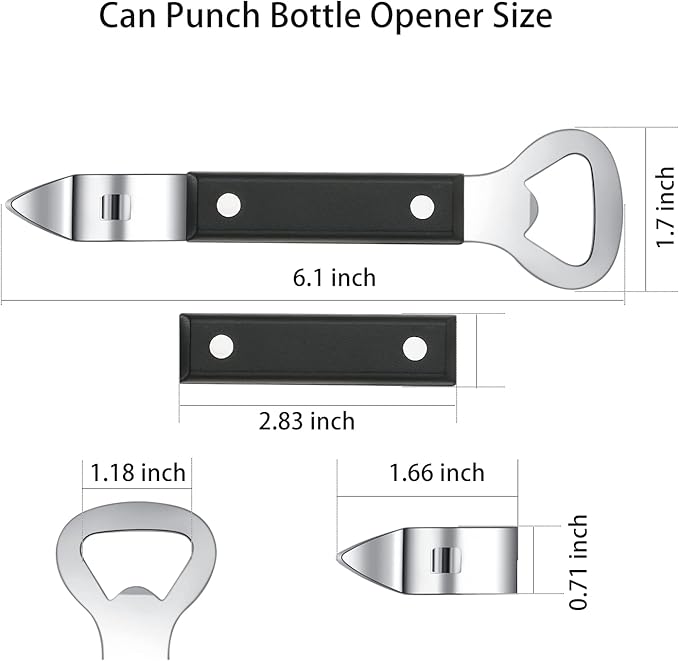 HANCELANT Can Punch Bottle Opener, Manual Stainless Steel Can Opener 2 Pack - Image 3