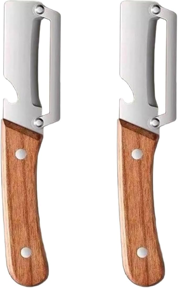Zero Snag Wooden Peeler, 2-in-1 Multifunctional vegetable peeler, Stainless by Unknown