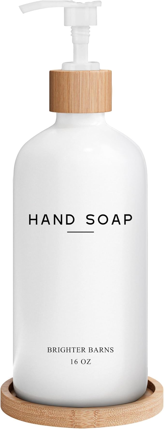 White Glass Hand Soap Dispenser Bathroom Set by Brighter Barns by BrighterBarns