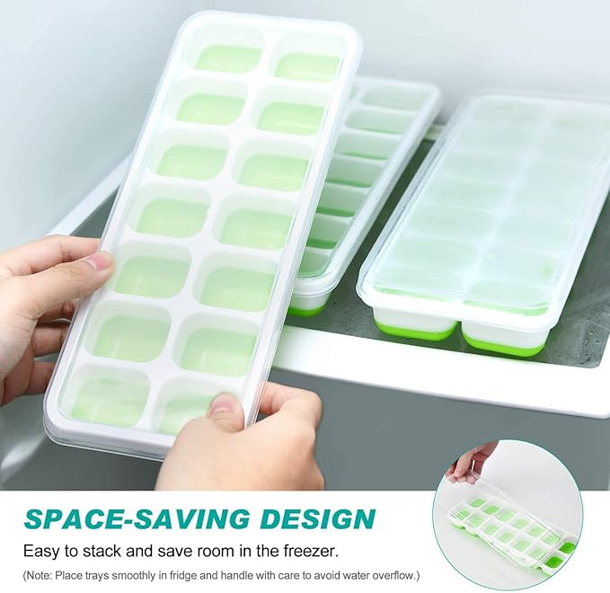 Ice Cube Tray with Lids BPA Free, 4 Pack - Image 5