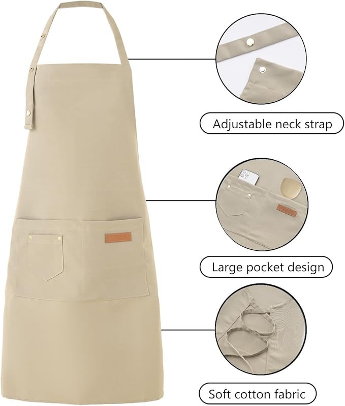 Tosewever Art Aprons for Women Painting Pottery Baking, Mens Buckle Straps - Image 6