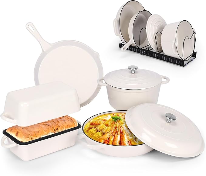 QuliMetal Enameled Cast Iron Cookware Set, 5-Piece – 2.3QT Dutch Oven, 4.7QT by QuliMetal