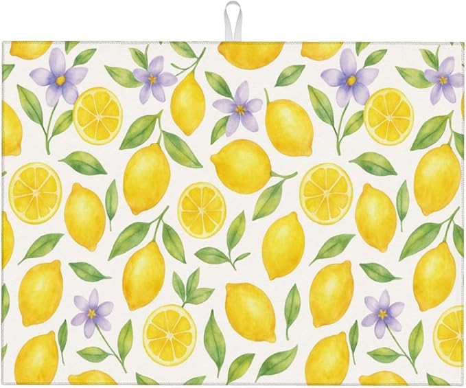 Lemon Dish Drying Mats for Kitchen Counter, Large 18"x24" Dish Mats for Drying by Unknown