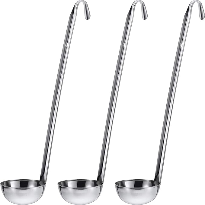 meekoo 3 Pieces Stainless Steel Ladle Soup Handle Ladle by meekoo