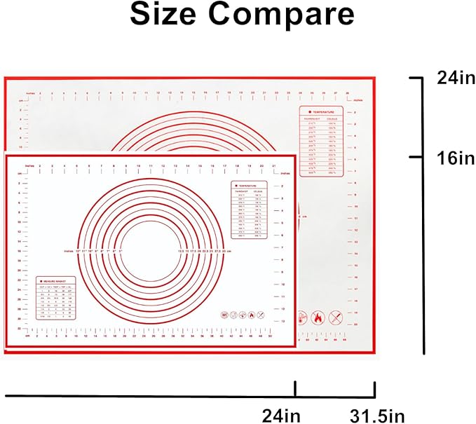 Extra Large 31.5" x 24" Silicone Baking Mat | Non-Slip Pastry & Dough Mat - Image 3