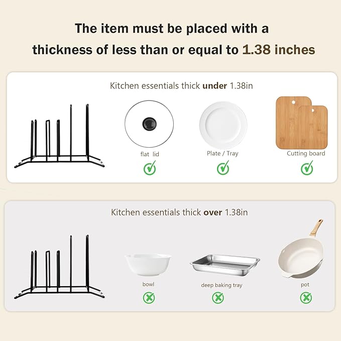 Pot Lid Organizer and Cutting Board Holder, Stainless Steel Kitchen Storage Rack - Image 2