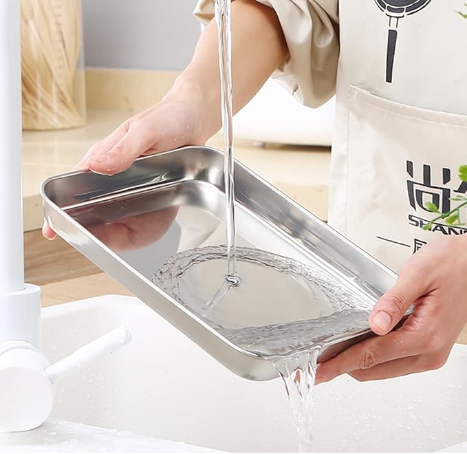 Small Cookie Baking Sheet Pans Stainless Steel 304 Tiny Serving Tray 12.4 x9.6 - Image 5