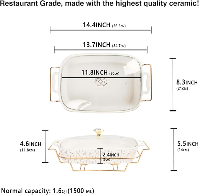11" x 8" Ceramic Casserole Dish - Image 2