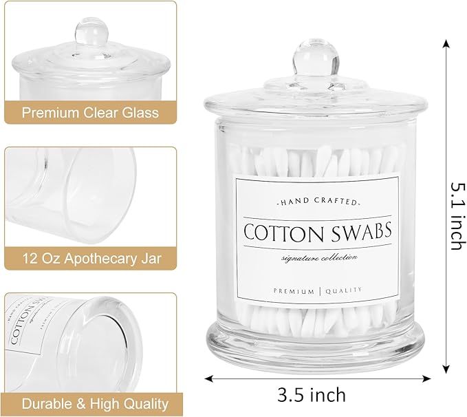 Volisnova 2 Pack Farmhouse Apothecary Jars - Image 2