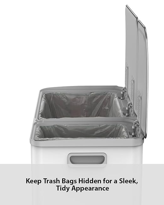 Lovewind Double Trash Can Kitchen, 13+5.5 Gallon Stainless Steel Dual Trash and - Image 6