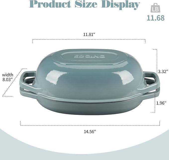 EDGING CASTING Enameled Cast Iron Oval Dutch Oven Pot - Image 2