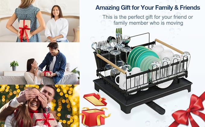 Dish Rack with Drainboard Large Capacity Anti-Rust Kitchen Counter Organizer - Image 8