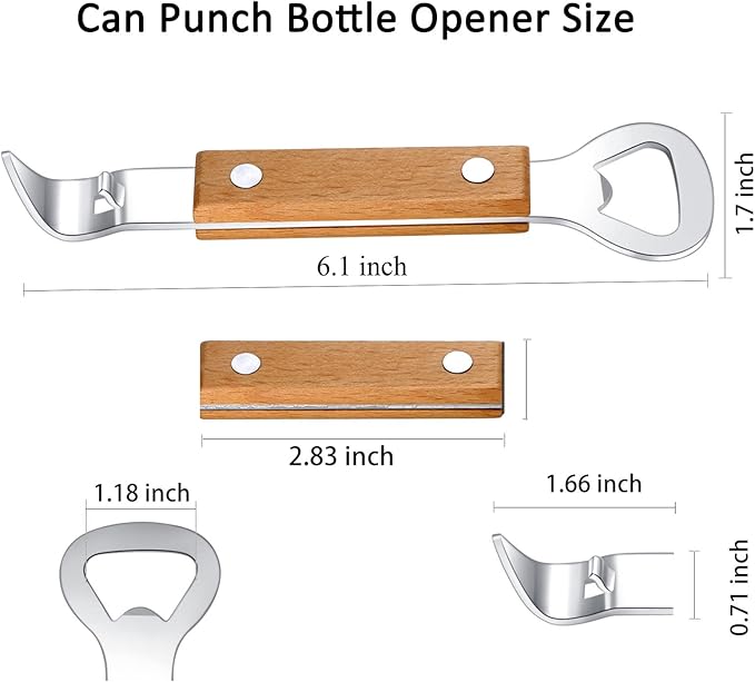 HANCELANT Can Punch Bottle Opener, Manual Stainless Steel Can Opener 2 Pack - Image 3