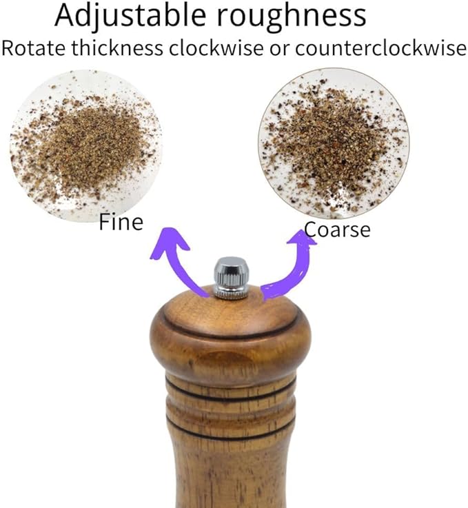 Classic Salt and Pepper Grinder Set, Refillable Salt and Pepper Mills, Manual - Image 2