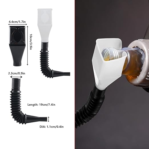 10 Pcs Automotive Funnels Set, Wide Mouth Fuel Funnels, Plastic Long Neck Oil - Image 3
