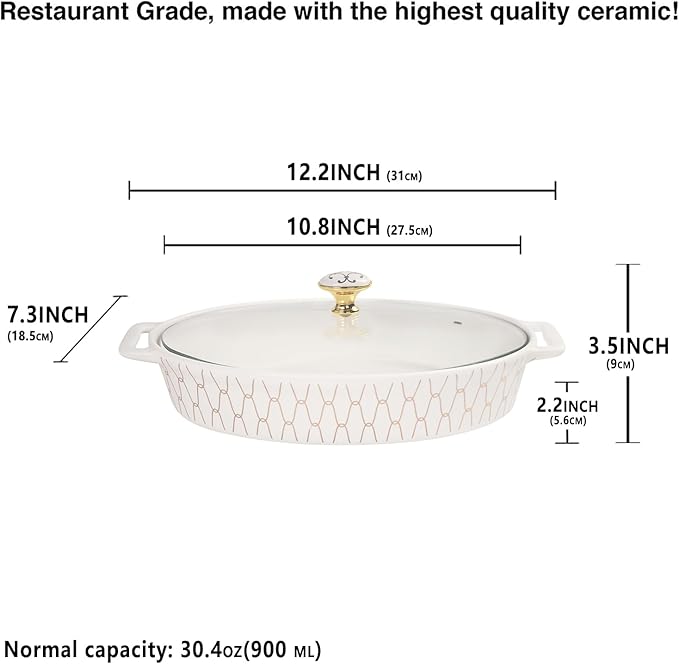 10" x 7" Ceramic Oval Casserole Dish - Image 2