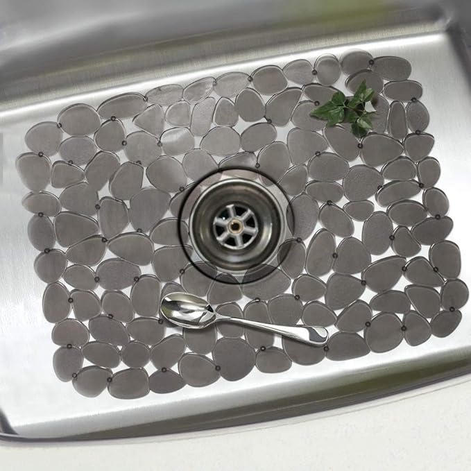 Bligli Pebble Sink Mat for Stainless Steel/Ceramic Sinks, 2 Pack PVC Sink - Image 9