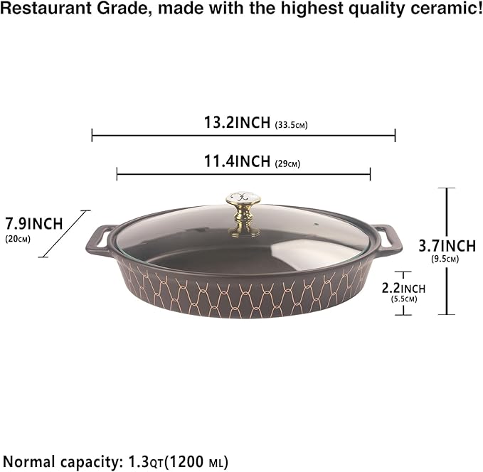 11" X 7.5" Ceramic Oval Casserole Dish - Image 2