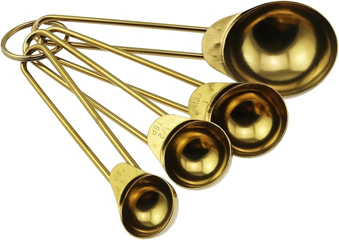 4PCS Gold Stainless Steel Measuring Spoon Set Durable - Image 3