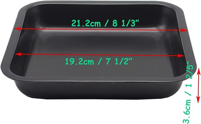 2pcs Mini Baking Pans 8 X 8 Inch Square Cake Pan Bread Pan Nonstick Heavy - Image 2
