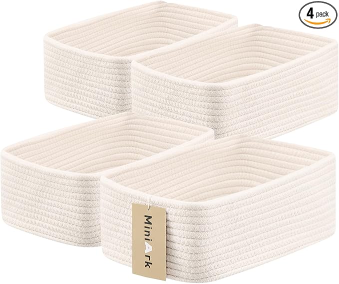 MiniArk Small Storage Baskets for Organizing | Closet Organizer Bins | Shelf by MiniArkStorageBasketsHome