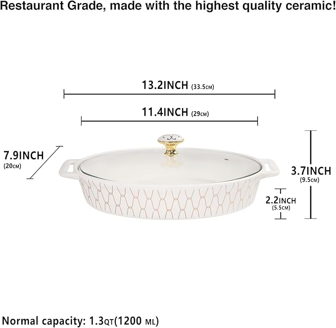 insongdafa 11" x 7.5" Ceramic Oval Casserole Dish - Image 2