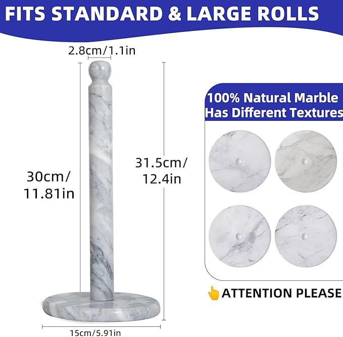 Natural Marble Paper Towel Holder - Image 3