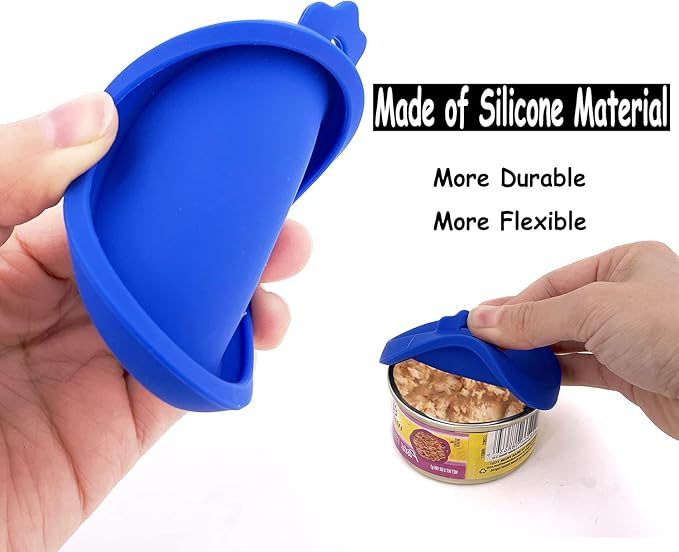 COMTIM Small Size Cat Food Can Lids, 2 Pack Silicone Cat Food Can Lids Covers - Image 3