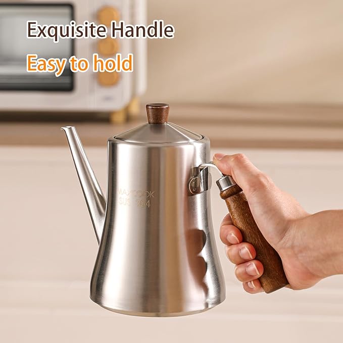 18/8 Stainless Steel Olive Oil Dispenser 600ml/20.2oz Drip-Free Pouring Oil Pot - Image 3