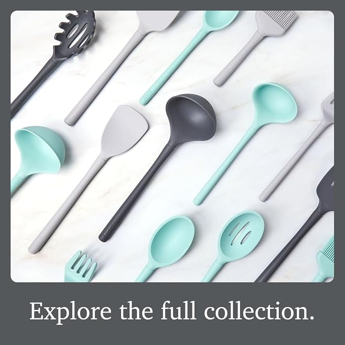 Tovolo Flex Core Silicone Ladle BPA Free Oyster Gray Deep Silicone Soup Ladle - Image 6
