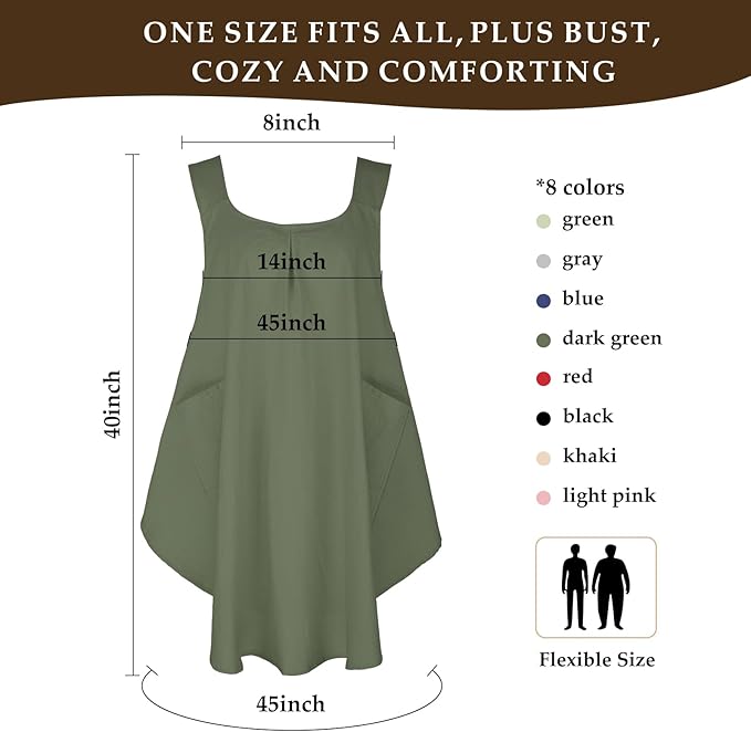 Apron for Women with Pocket Cotton Linen, Japanese Cross Back Apron for - Image 2