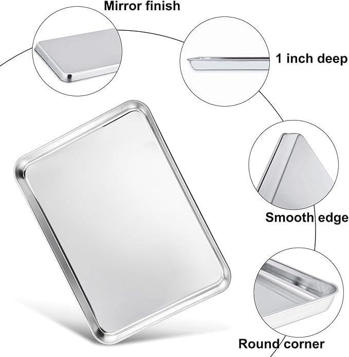 TeamFar Cookies Sheet with Rack, Non-Toxic & Heavy Duty, Dishwasher Safe - Image 3